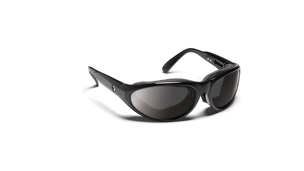 7eye 170541 Diablo Single Vision Sunglasses Airshield Glossy Black Frames