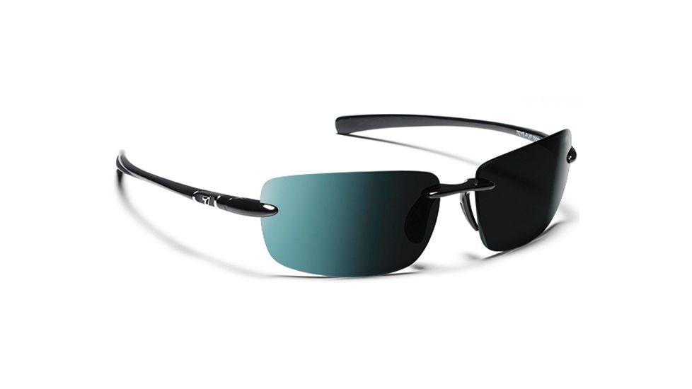 7 Eye 7eye Active Lifestyle Sunglasses Flip, Polarized SharpView Gray PC Lens, Glossy Black Frame, M-L , Men 790553