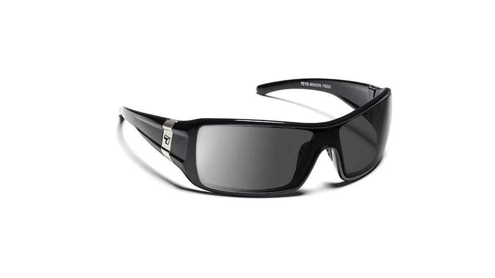 7eye 850644 Mason Rx Progressive Sunglasses Active Lifestyle Glossy Black Frames