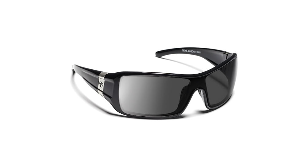 7eye 850546 Mason Rx Progressive Sunglasses Active Lifestyle Glossy Black w Bling Frames