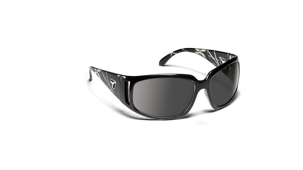 7eye 773246 Womens Tina Single Vision Sunglasses Active Lifestyle Etched Black Crystal Frames