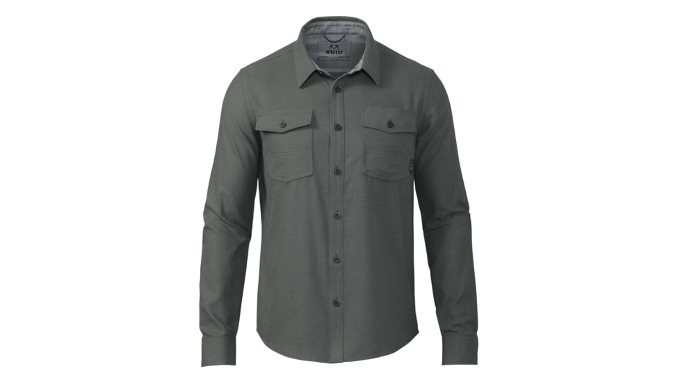 KUIU Field Flannel Shirt - Men's, Gunmetal, 3XL, Cotton, Adult, Male, 7462077005982