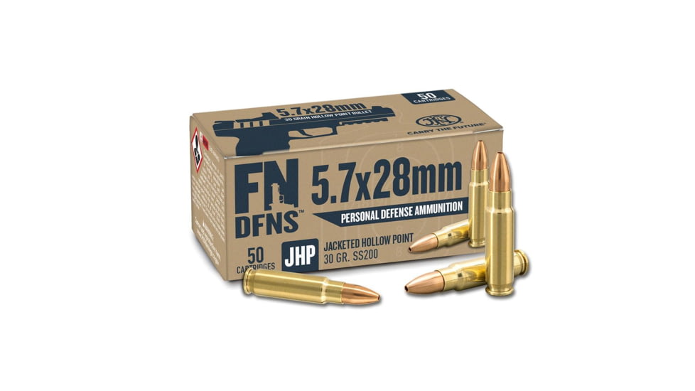 FN America FN DFNS SS200 Personal Defense Handgun Ammunition 5.7x28mm 30gr JHP 1894 fps 500/ct Case 7EFF1127, RJ10700029