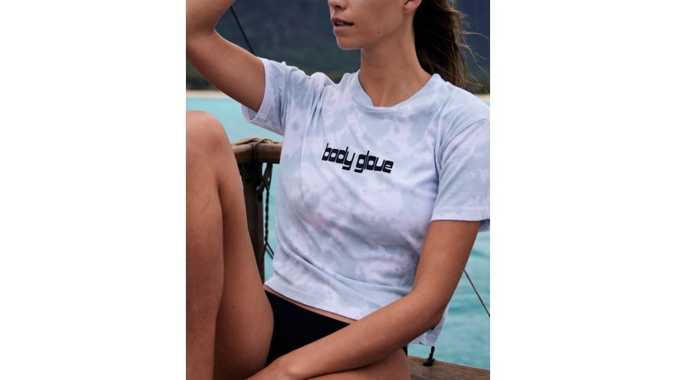 Body Glove Head In The Clouds Tie-Dye Relaxed Fit Crop T-Shirt - Aqua 3A039271, M, Aqua, JT25100JTB1733A-445-M