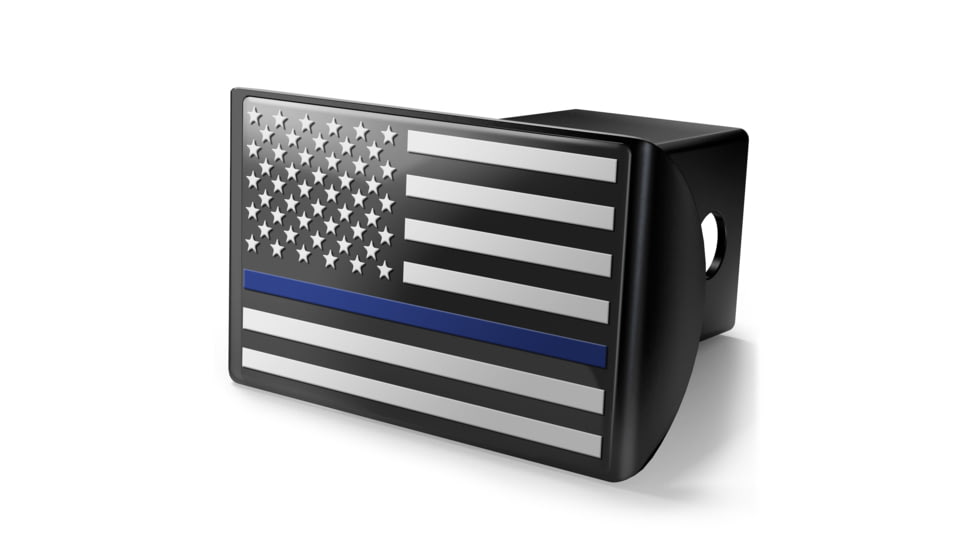 Old Southern Brass Thin Blue Line Police Flag Hitch Cover B0E7E32C, OSB-THC-TBL