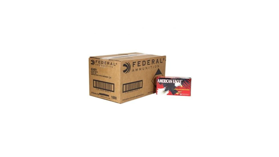 Federal Premium American Eagle Handgun Ammunition .40 S&amp;W 180 gr 1000 fps FMJ 1000/ct, AE40R1 BK