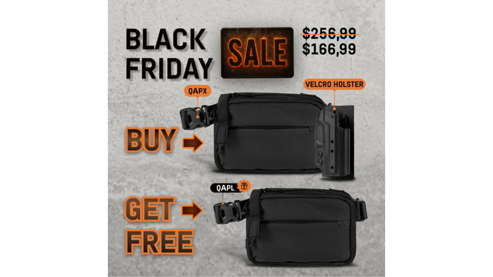 945 Industries BUNDLE QAPX CORDURAR CONCEALMENT BAG -LARGE BLACK WITH KYDEX HOLSTER + qapl bag large black - free, BF25BUNDLEQAPX-BLACK-HOLSTERFREE-QAPL-BAG