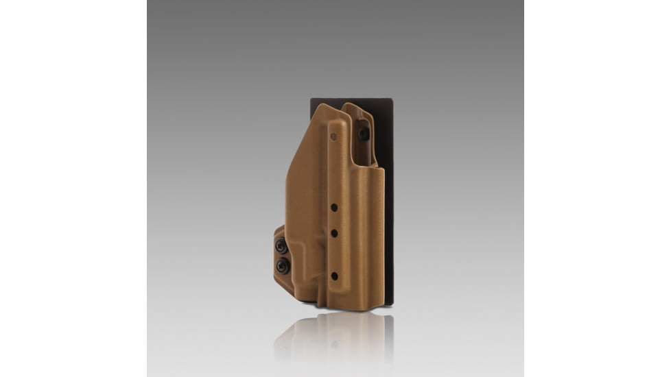 945 Industries KYDEX HOLSTER WITH VELCROR HOOK ATTACHMENT PANEL LIGHT BEARING COYOTE BROWN, KYDEX-HOLSTER-VELCRO-LIGHTBEARING-COYOTEBROWN