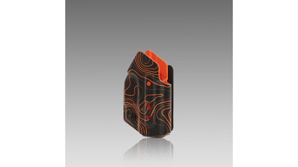 945 Industries KYDEX HOLSTER WITH VELCROR HOOK ATTACHMENT PANEL NO LIGHT/LASER TOPO AURORA ORANGE, HOLSTER-KYDEX-VELCRO-NOLIGHT-TOPOAURORAORANGE