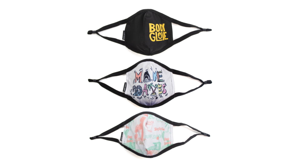 Body Glove Kids 3-Piece Face Mask Set - Logo, Make Waves, Surf Print 019AF327, One Size Kids, Logo, Make Waves, Surf Print, BKMSK-3MIX-PK2