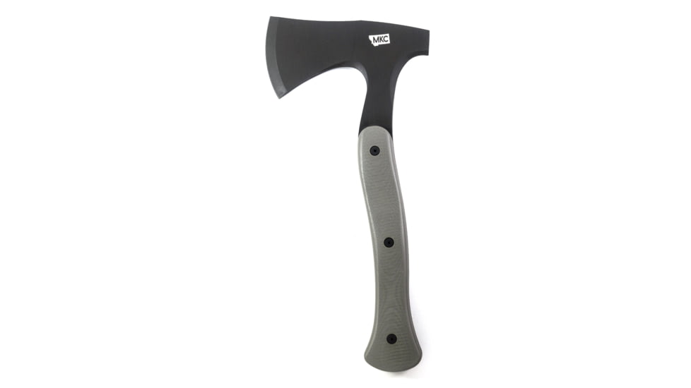 Montana Knife Company Hellgate Hatchet, 4.875 inch, 52100 Ball Bearing Steel, Parkeized Finish, G-10 Handle, Grey, 10.0625 inch, MKC-000606