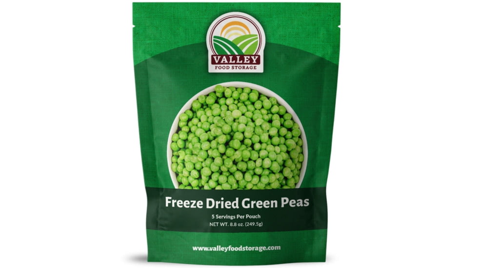 Valley Food Storage Freeze Dried Green Peas, 10 Pack + Bucket, V203-10