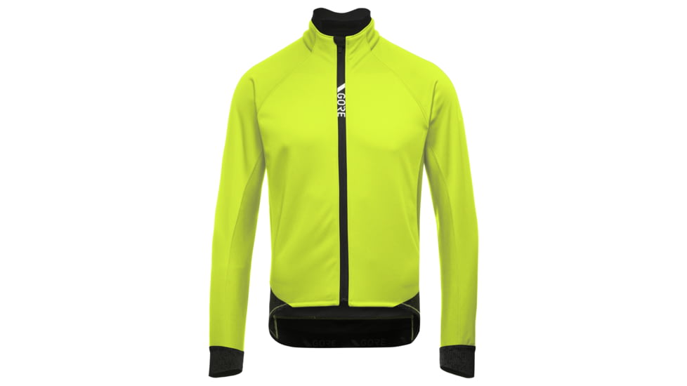 GOREWEAR Mens C5 GORE-TEX INFINIUMTM Thermo Cycling Jacket in Neon Yellow Large Slim fit Windproof 9D41D3BD, 100640-0800-XL