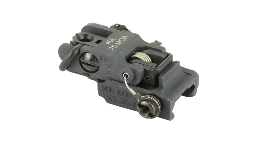 A.R.M.S., Inc. Low Profile Top Mounted Deployable Rear Sight, Black, ARMS40L