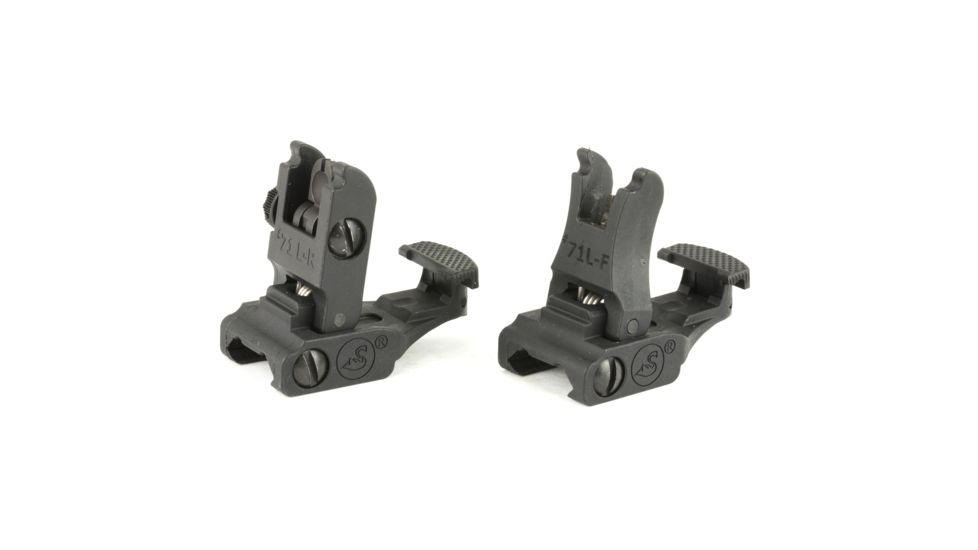 A.R.M.S., Inc. Picatinn Polymer Top Mounted Deployable Front and Rear Sight, Black, ARMS71LF-R