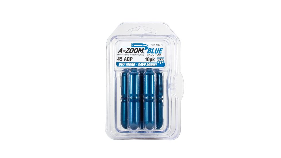 A-Zoom Centerfire Pistol Snap Caps, .45 ACP, 10-Pack, Blue, 15315