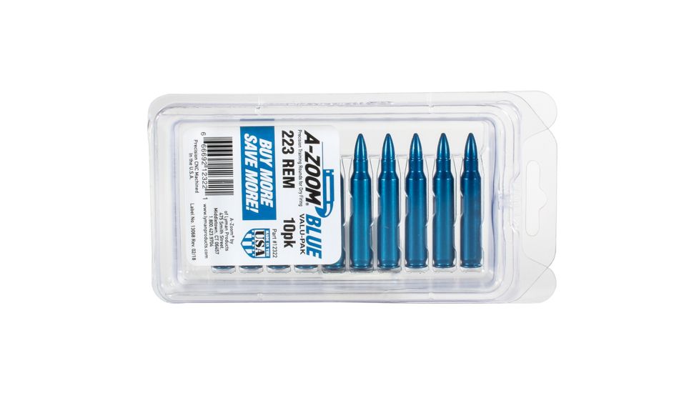 A-Zoom Centerfire Rifle Snap Caps, .223 Win, 10-Pack, Blue, 12322