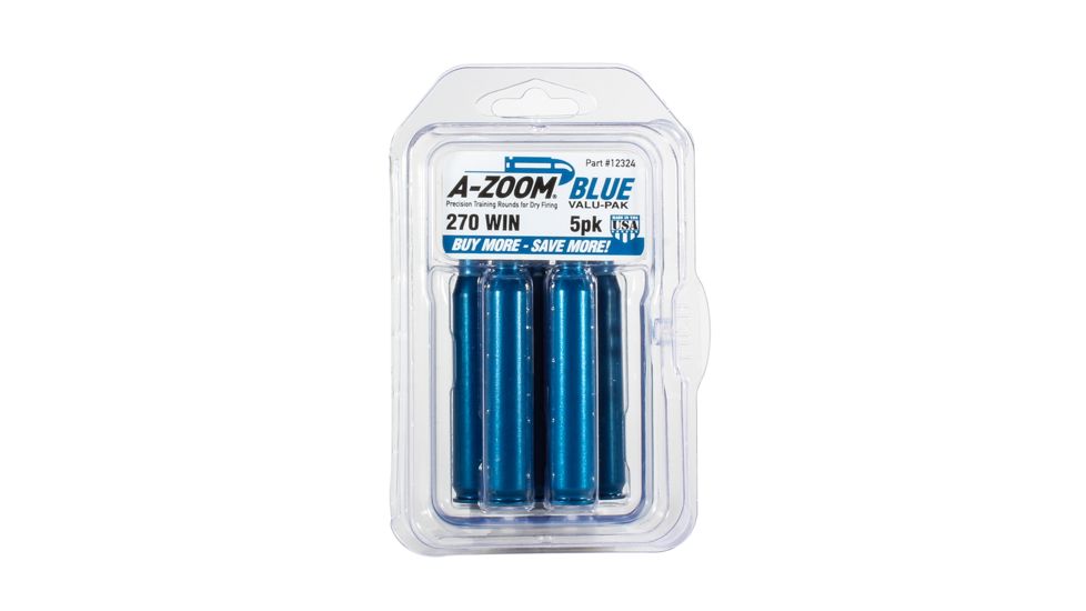 A-Zoom Centerfire Rifle Snap Caps, .270, 5-Pack, Blue, 12324