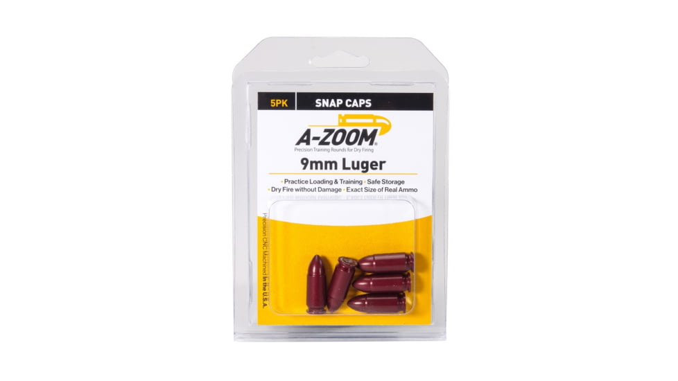 A-Zoom Precision Pistol Snap Caps - 9mm Luger, Pack of 5