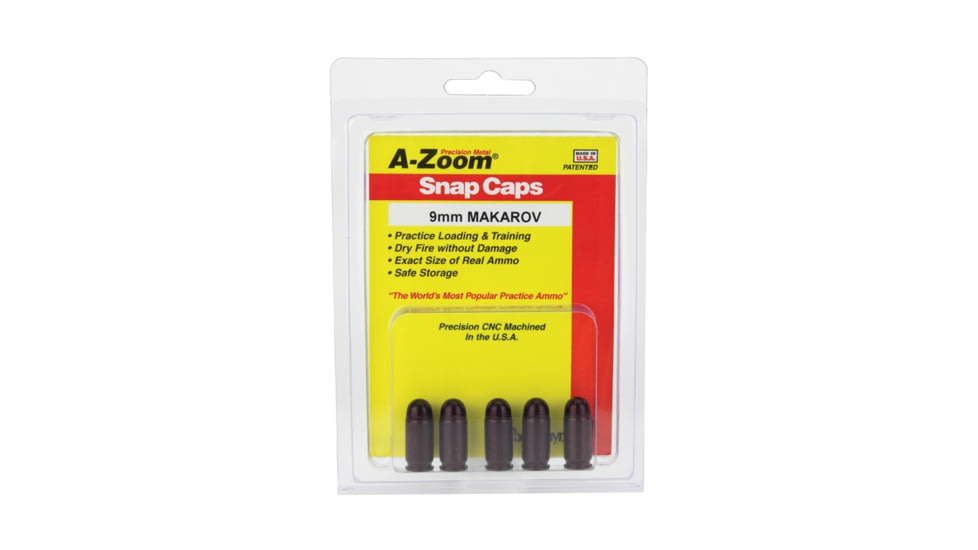 A-Zoom Precision Pistol Snap Caps - 9mm Makarov - 5 per Pack