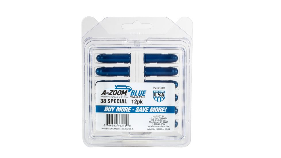 A-Zoom Revolver Snap Caps, .38 Special, 12-Pack, Blue, 16318