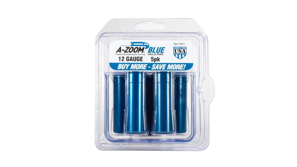 A-Zoom Shotgun Snap Caps, 12 Gauge Shotshell, 5-Pack, Blue, 12311