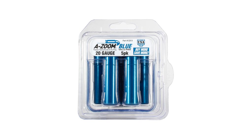 A-Zoom Shotgun Snap Caps, 20 Gauge Shotshell, 5-Pack, Blue, 12313