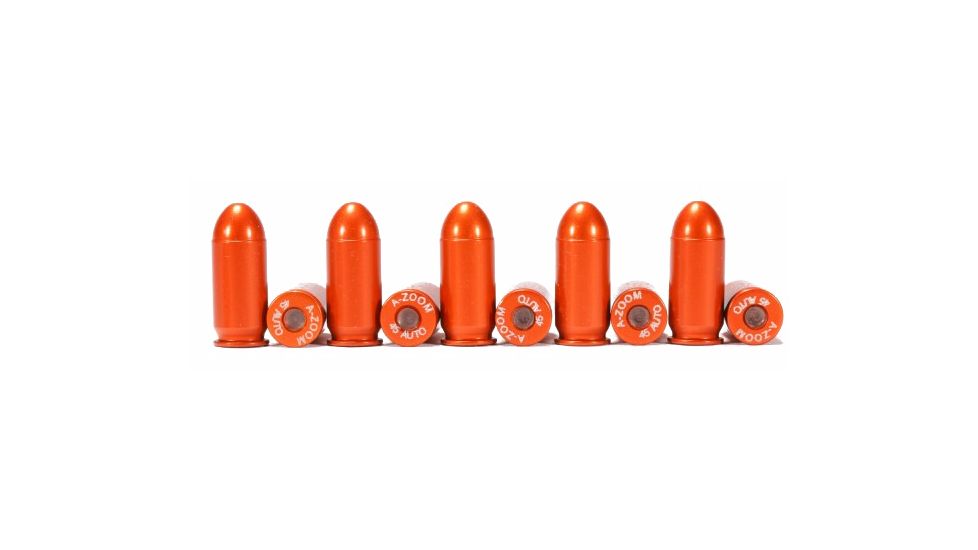 A-Zoom Snap-Cap Training Rounds Pack, .45 Auto, 10 Pack, Orange, 15415