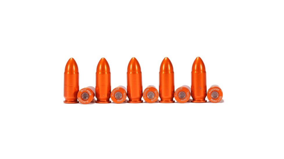 A-Zoom Snap-Cap Training Rounds Pack, 9mm Luger, 10 Pack, Orange, 15416