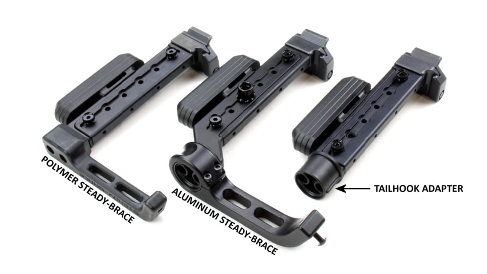 A3 Industries Adjustable Length Modular Folding Brace, Aluminum Steady, Offset Extension, Black, 6-1/8in-9-1/2in, ALMB-OFF-ASB