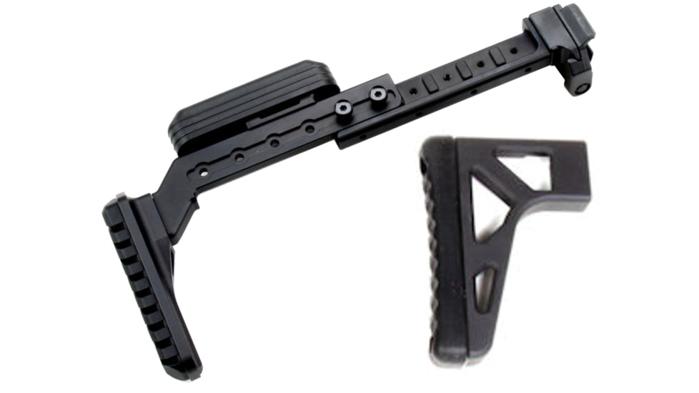 A3 Industries Adjustable Length Modular Folding Stock, Offset Extension, Xtendo Narrow Butt-Plate, Black, 6-1/8in-9-1/2in, ALMS-OFF-BP5