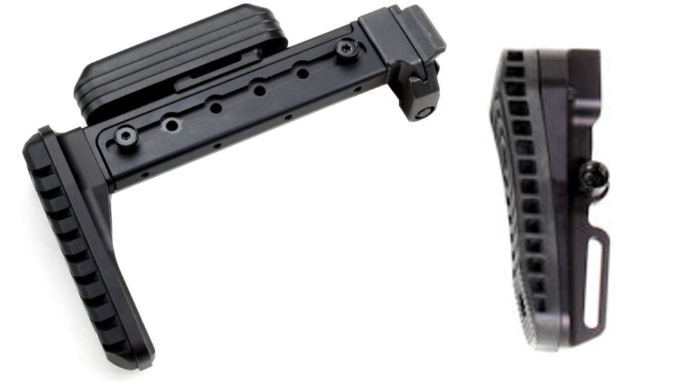 A3 Industries Adjustable Length Modular Folding Stock, Straight Extension, Magpul 2 Butt-Plate, Black, 6-1/8in-9-1/2in, ALMS-STR-MP2