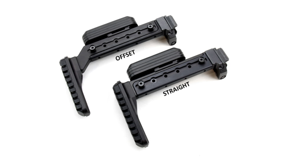 A3 Industries Adjustable Length Modular Folding Stock, Offset Extension, Magpul 2 Butt-Plate, Black, 6-1/8in-9-1/2in, ALMS-OFF-MP2