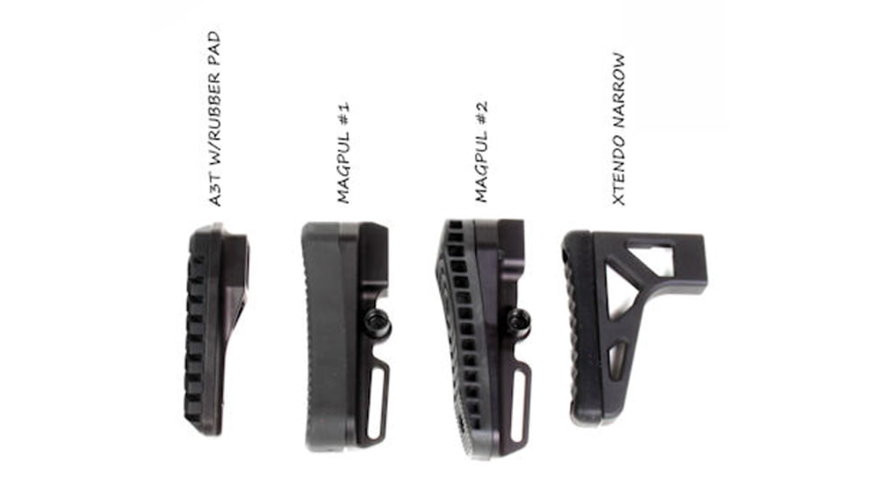 A3 Industries Adjustable Length Modular Folding Stock, Offset Extension, Magpul 2 Butt-Plate, Black, 6-1/8in-9-1/2in, ALMS-OFF-MP2