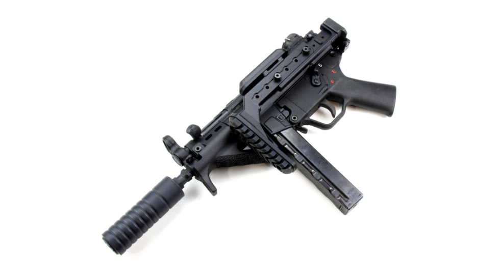 A3 Industries Adjustable Length Modular Folding Stock, Offset Extension, Magpul 2 Butt-Plate, Black, 6-1/8in-9-1/2in, ALMS-OFF-MP2