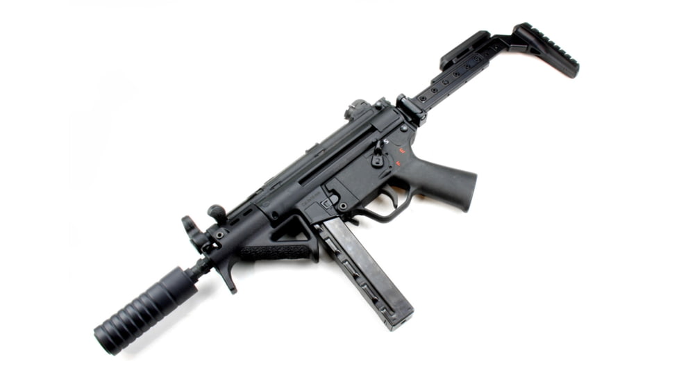 A3 Industries Adjustable Length Modular Folding Stock, Offset Extension, Magpul 2 Butt-Plate, Black, 6-1/8in-9-1/2in, ALMS-OFF-MP2