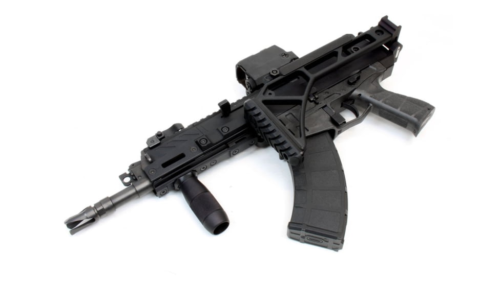 A3 Industries Compact Modular Vertical Foregrips, Compact Single-Slot M-Lok Mounting Base With 3in Knurled Grip, Aluminum, Black, VFG-155