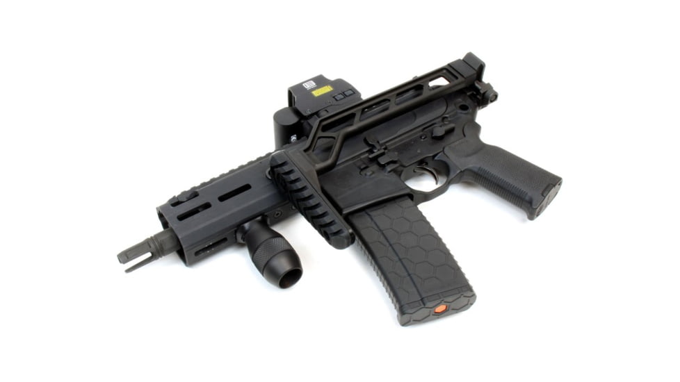 A3 Industries Compact Modular Vertical Foregrips, Compact Single-Slot M-Lok Mounting Base With 3in Knurled Grip, Aluminum, Black, VFG-155