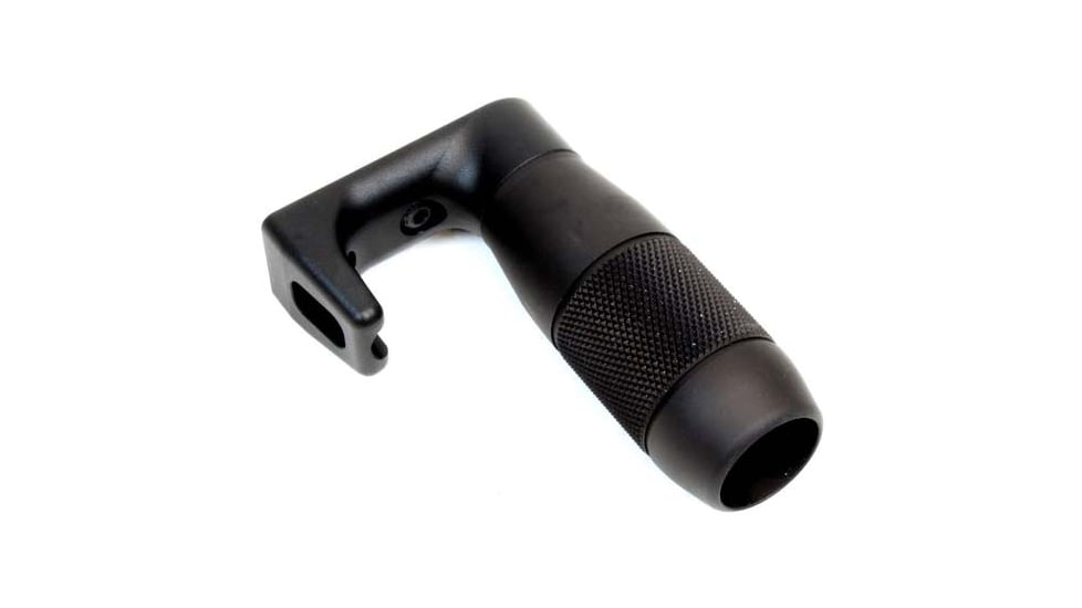 A3 Industries Compact Shorty Vertical Grip w/ Integrated Handstop, 90 Degree, 3.00in Knurled Aluminum Grip, Aluminum Base, Black, VFG-117