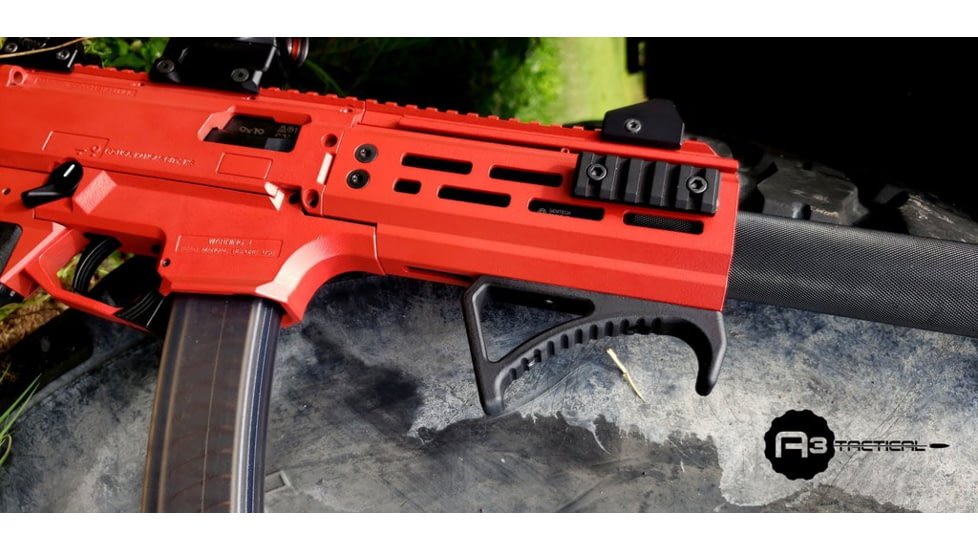 A3 Industries Large M-LOK Angled Foregrip w/ Integrated Handstop, MJF Polymer, Black, AFG-107