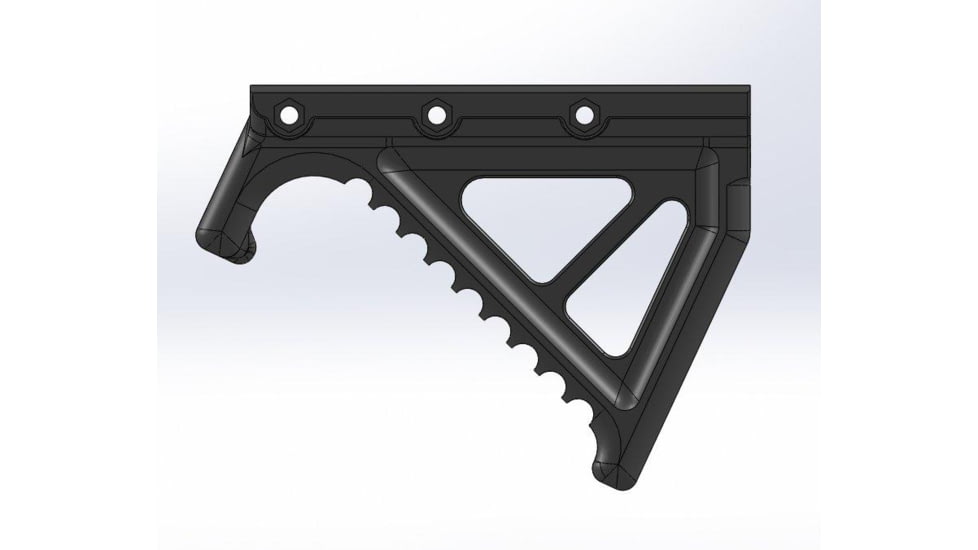 A3 Industries Picatinny 45 Degree Angled Foregrips, MJF Nylon, Black, 4in, AFG-105