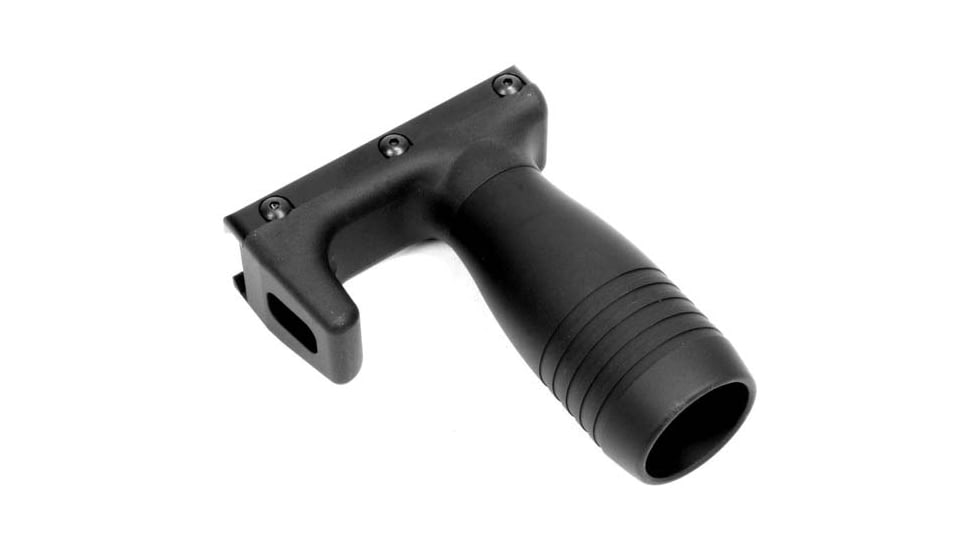 A3 Industries Picatinny Modular Vertical Foregrips w/ Integrated Handstop, 2.75In HK Grooved Aluminum Grip, Polymer Base, Black, VFG-126