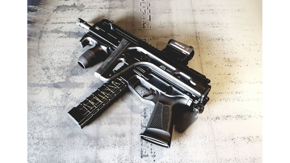 A3 Industries Rear Stock Adapter for Grand Power Stribog, 6061 T6 Aluminum, Picatinny, Black, RSA011