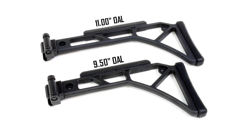 A3 Industries Skelestock Skeleton Stock, 6061 T6 Aluminum, A3T Picatinny Hinge, 9.5in, Black, SK-H2-9.50