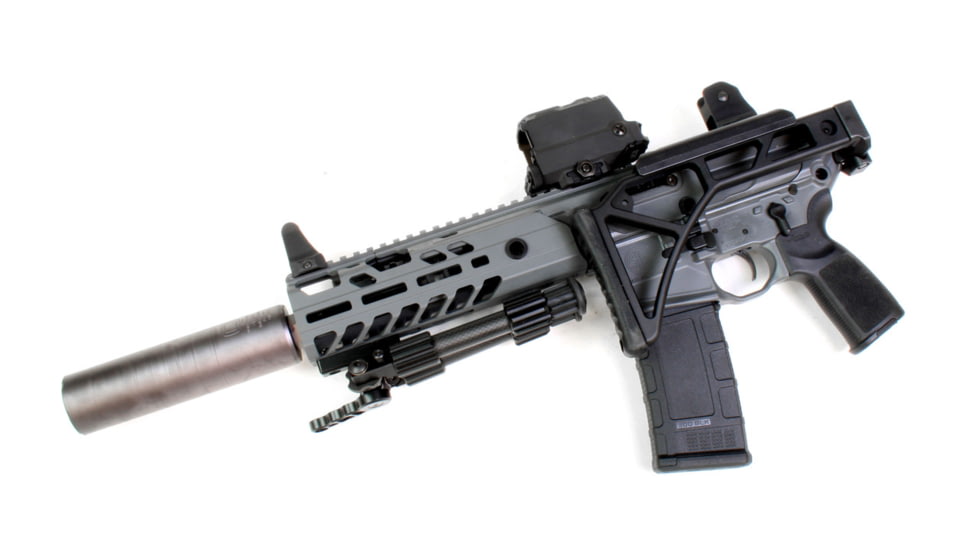A3 Industries Skelestock Skeleton Stock, 6061 T6 Aluminum, A3T Picatinny Hinge, 9.5in, Black, SK-H2-9.50