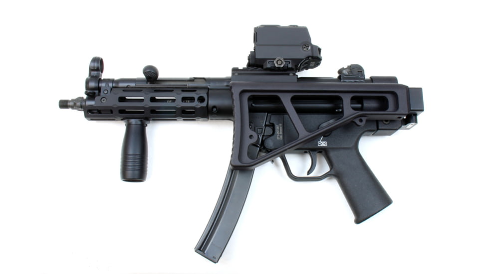 A3 Industries UMP/ MP5 Right/Left Folding Style Buttstock,Standard A3T 2-bolt Hinge, Black, UMPS-2B