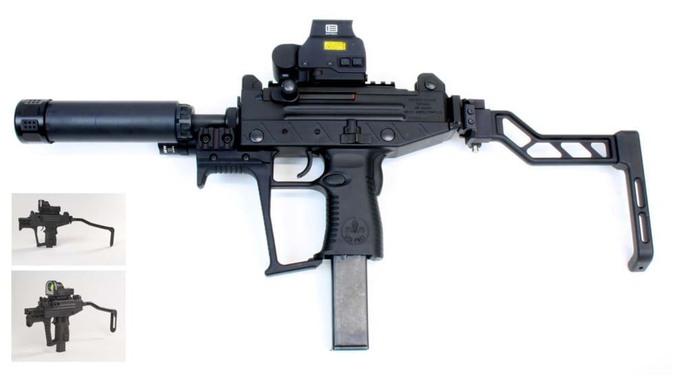 A3 Industries UZI PRO Angled Foregrip with Guard and M-Lok Rail, Black, AFG-129