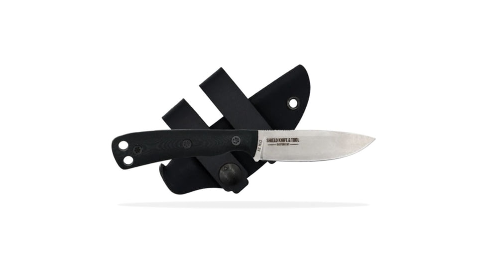 Shield Arms ASCENT MINI - BLACK, DROP POINT, PLAIN EDGE, 2.9 BLADE, G10 HANDLE AE9BD1DC, SLDSKTASCMINISWBLKG10