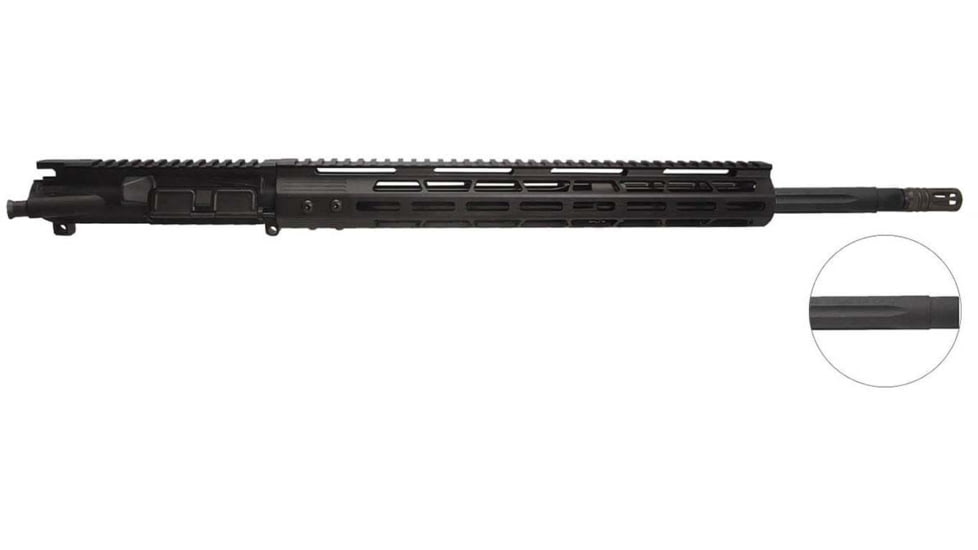 Aagil Arms Complete AR-15 .223 Wylde Upper Assembly 20in Stainless Steel w/ Straight fluting Full Length 1-7 Twist w/ 15inMLOK, Nitrate Anodized, Black, Medium, AA-C20SNV2223F7K15
