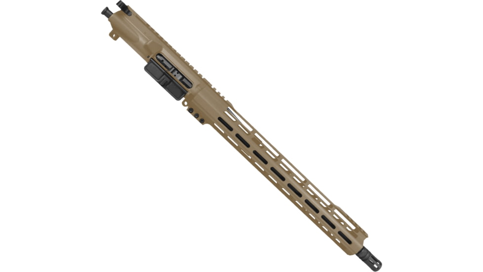 ABC RIFLE COMPANY AR-15 .223 5.56 Complete Build 16in Barrel 15in Lightweight Hybrid M-LOK Handguard Upper Receiver, 1-10 Twist, 1/2x28, A2 Style Muzzle Brake, Nitride, FDE, UA15-TCML15-FDE